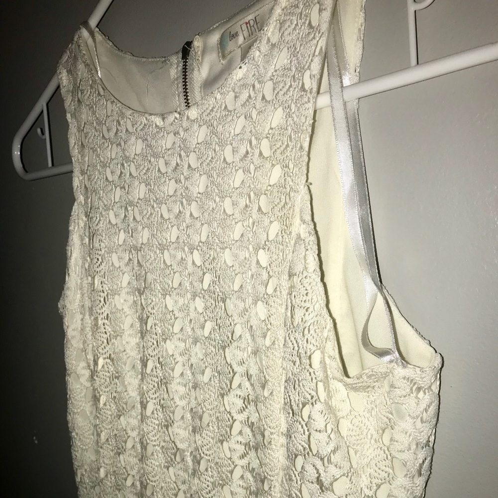 Cream laced skater dress